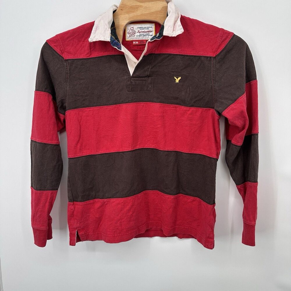 American Eagle Rugby Polo Shirt Men's M‎  The Eagle Rugby Vintage Y2K Striped